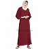 Front open abaya- Maroon Front open abaya- Maroon